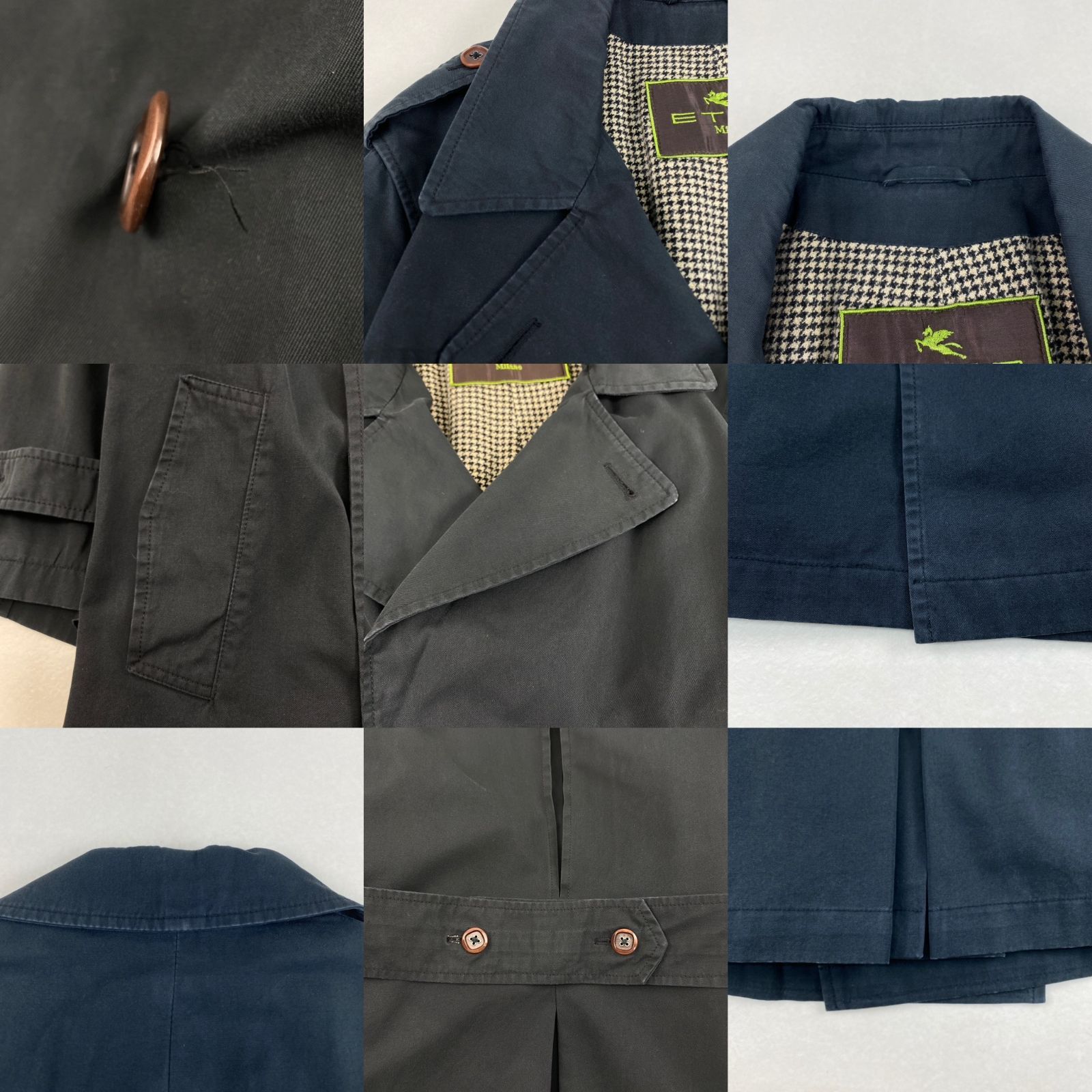 ETRO トレンチコート カシミヤ混ライナー　ダブルブレスト　2XLダークカーキ ETRO トレンチコート カシミヤ混ライナー ダブルブレスト 2XL ダーク