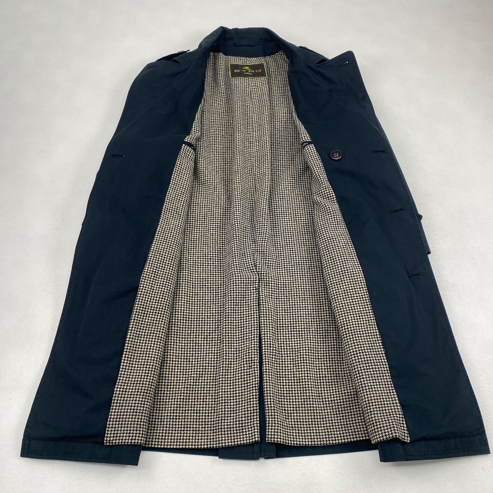 ETRO トレンチコート カシミヤ混ライナー ダブルブレスト 2XL ダーク