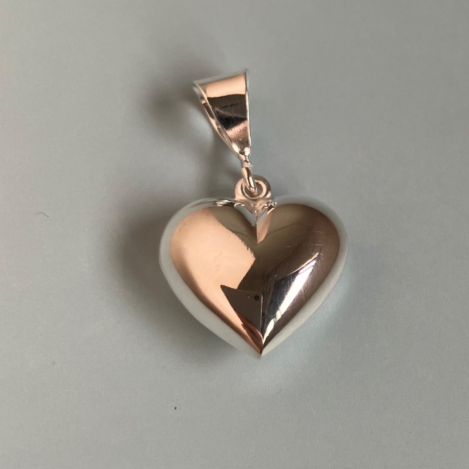 All silver925 ぷっくり ハートシェイプのペンダントトップ - メルカリ