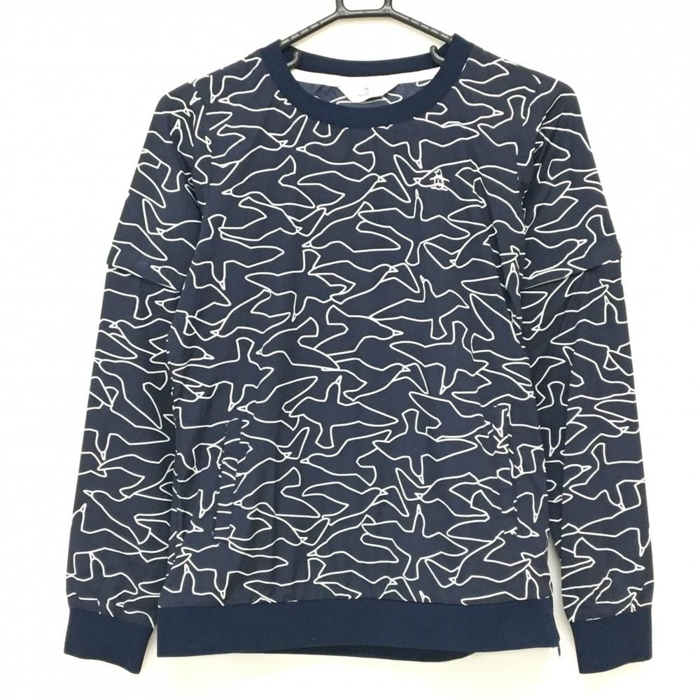 超美品】マンシングウェア 2WAYスニード ネイビー×白 鳥総柄 ロゴ