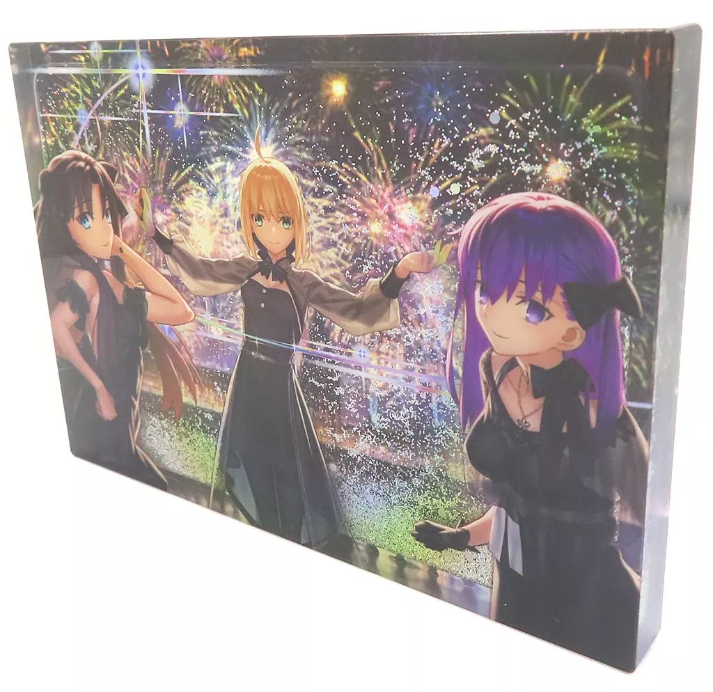 Fate遠坂凛アクリルボード 中古】アクリルスタンド・アクリルパネル セイバー＆遠坂凛＆間桐桜