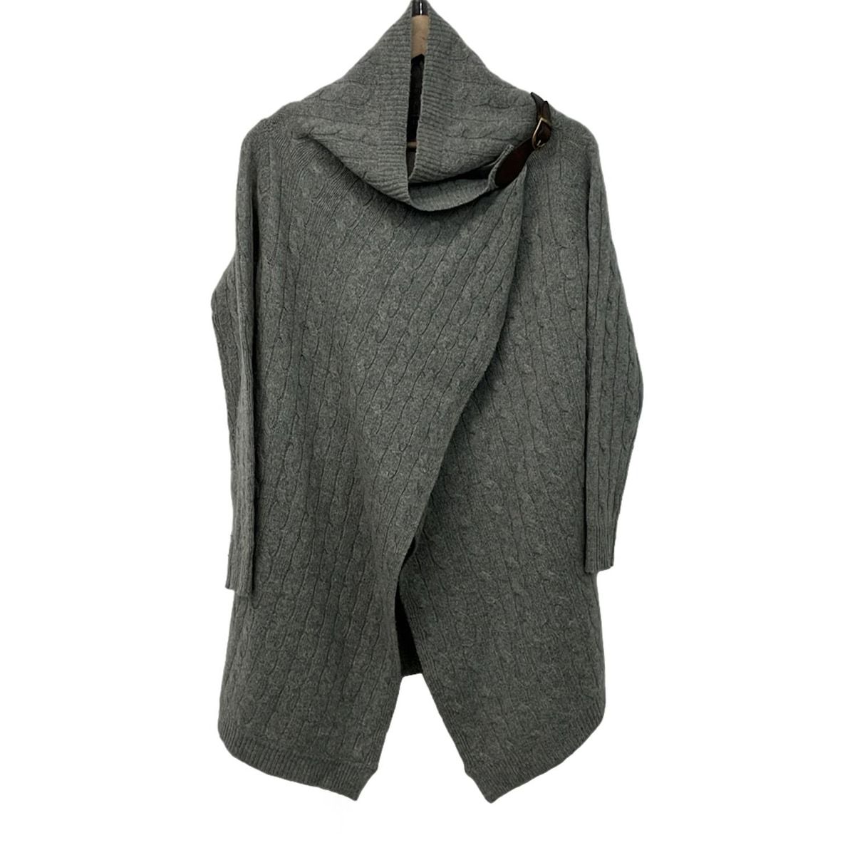 POLObyRalphLauren ポロラルフローレン コート サイズXS レディース グレー ダークブラウン 長袖 ニット 一部レザー 春 秋