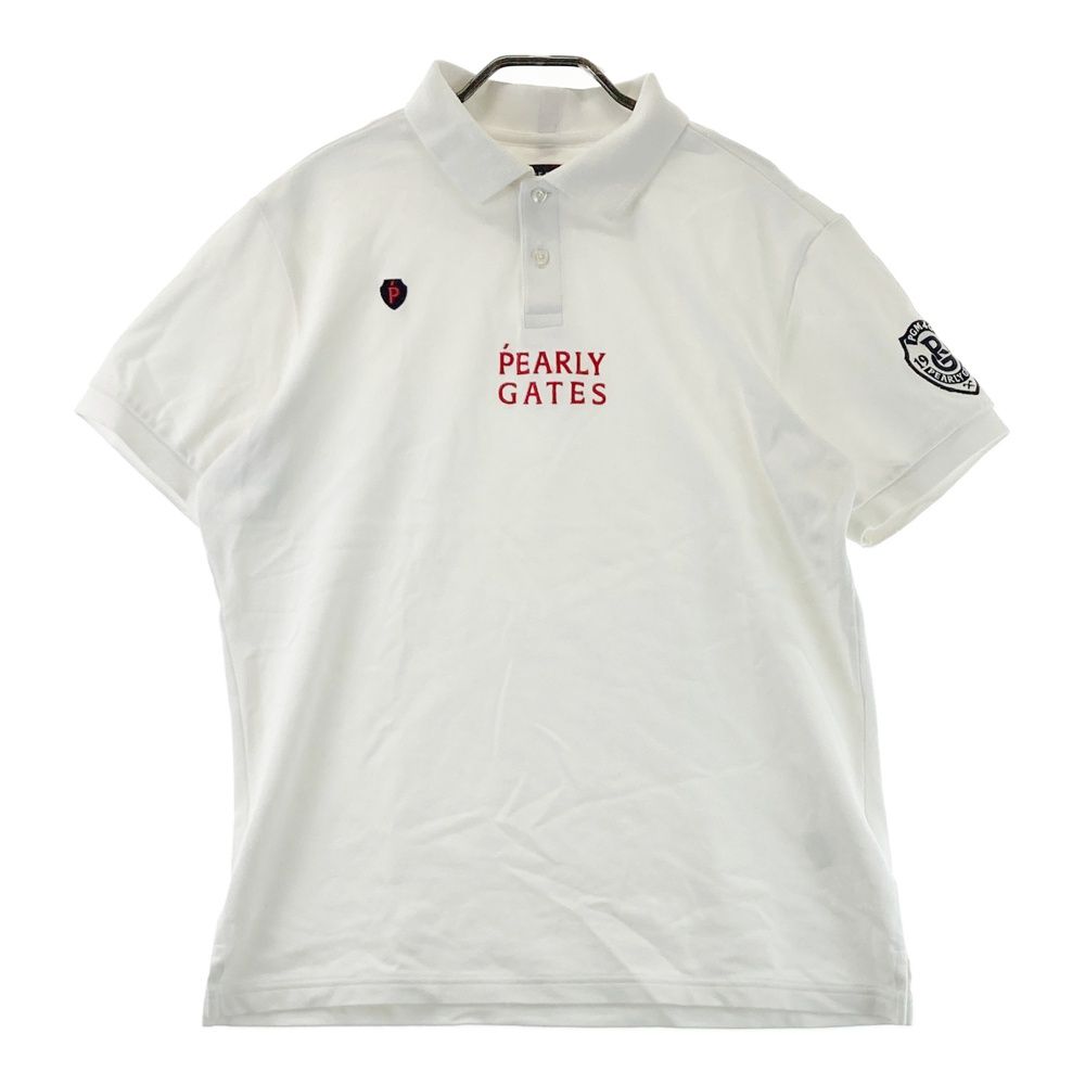 【限定SALE！】PEARLY GATES 刺繍ロゴ付き ポロシャツ サイズ：6 PEARLY GATES パーリーゲイツ ロゴ刺繍入り 半袖ポロシャツ