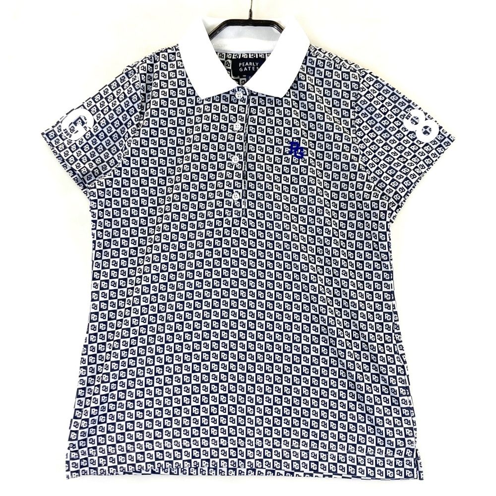 サイズ：0 PEARLY GATES パーリーゲイツ 半袖ポロシャツ ロゴ刺繍 ロゴ