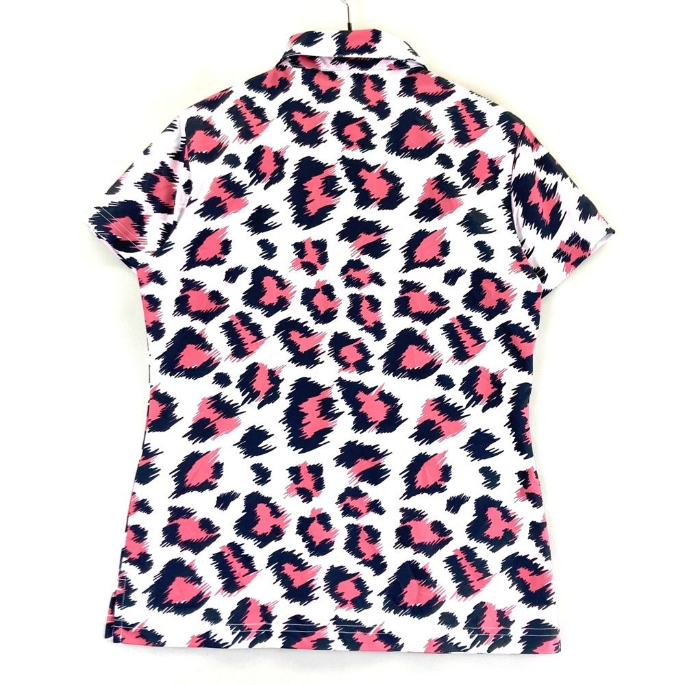サイズ：M LOUD MOUTH ラウドマウス 半袖ポロシャツ ピンクレオパード