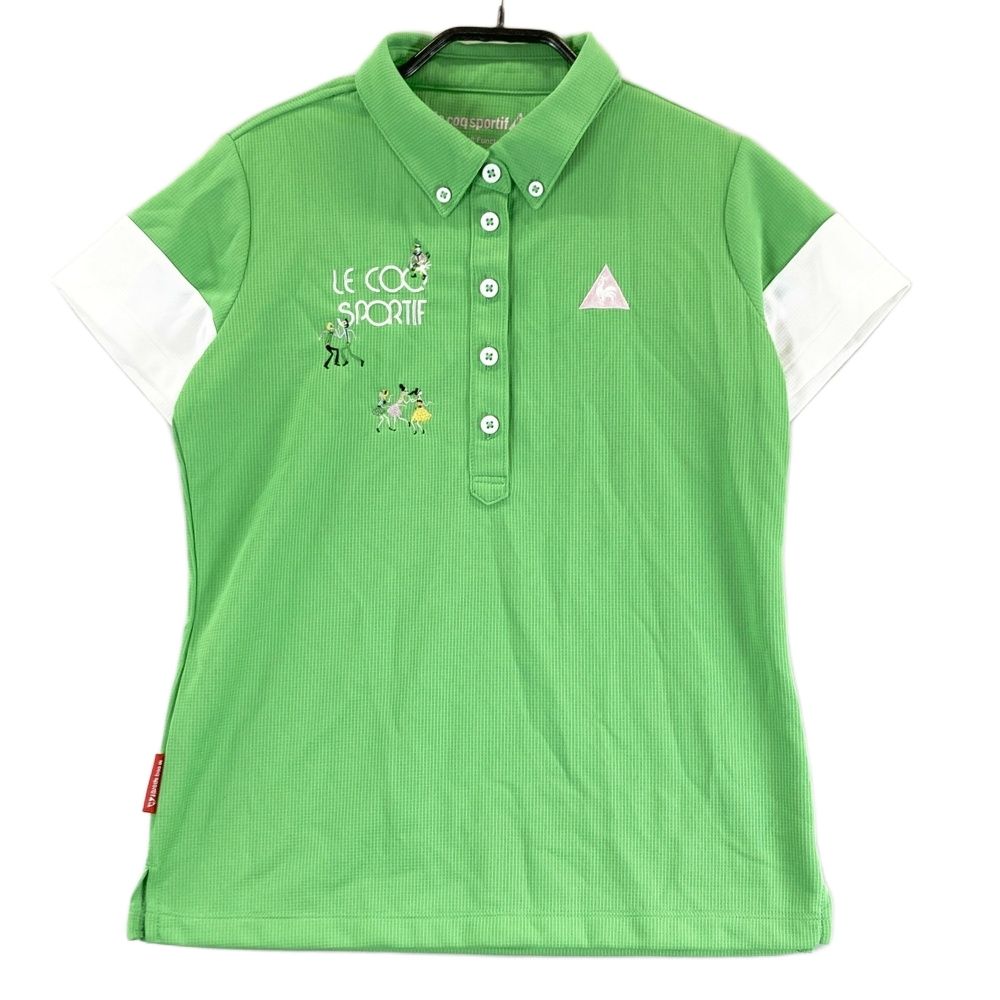 サイズ：M LE COQ GOLF ルコックゴルフ 半袖ポロシャツ ボタンダウン