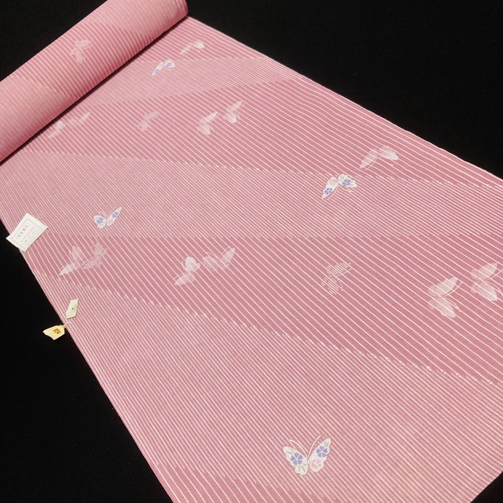 着物と帯オレンジ y 139◾️割と なポリエステル化繊着尺反物5点◾️