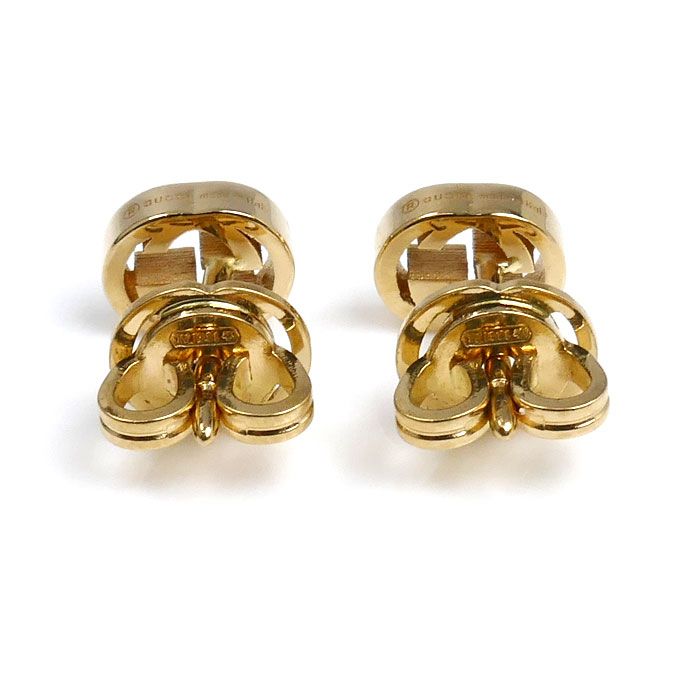 GUCCI グッチ K18YG イエローゴールド インターロッキングG ピアス 