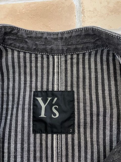 Y S ワイズ デニム コート ヘリンボーン チェスター ヨウジヤマモト YOHJI グレー 2