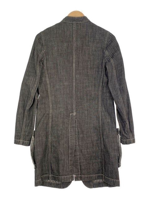 【美品】Y's ヨウジヤマモト デニム地 ロングコート グレー 2 中古】日本製 Y'S ﾜｲｽﾞ ﾃﾞﾆﾑ ｺｰﾄ ﾍﾘﾝﾎﾞｰﾝ ﾁｪｽﾀｰ ﾖｳｼﾞﾔﾏﾓﾄ YOHJI