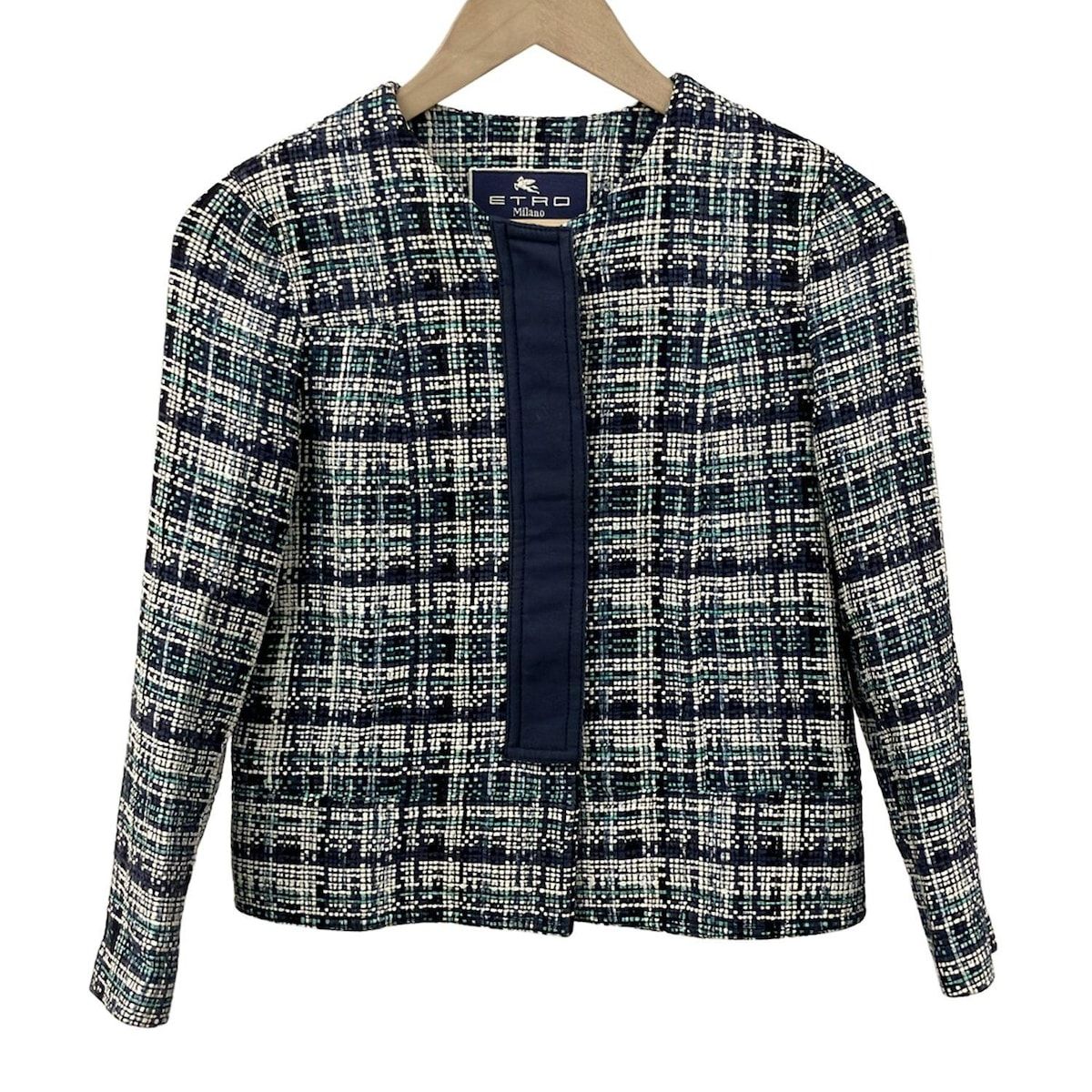 ETRO(エトロ) ジャケット サイズ40 M レディース - 白×ネイビー×マルチ