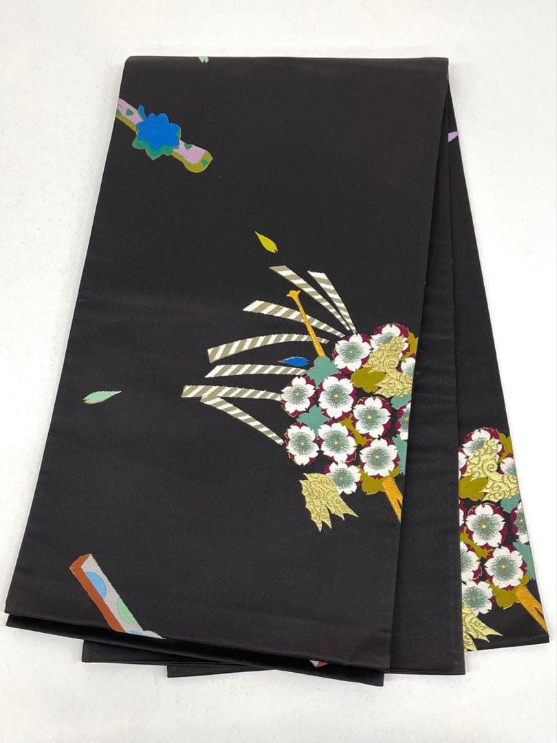 ジュサブロー 辻村寿三郎 袋帯 落款入 金糸 かんざし 正絹 六通 D194