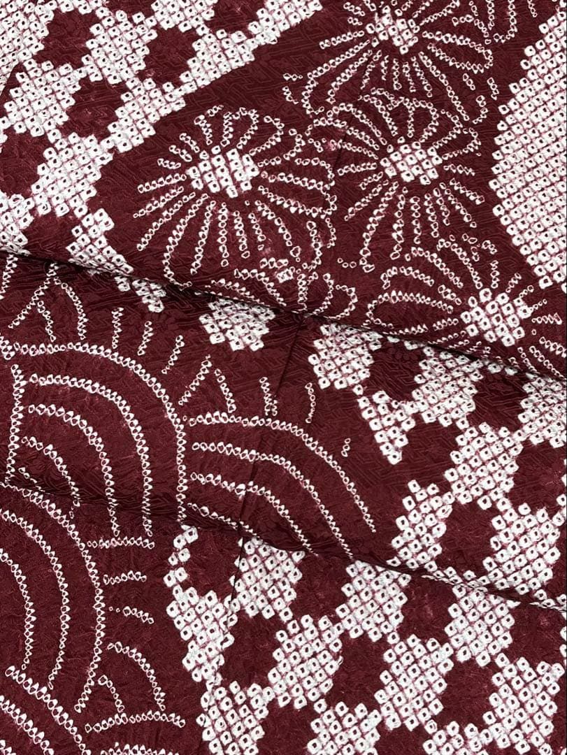 総絞り 訪問着 ぼかし八掛 青海波 正絹 裏打ち済 A094 - メルカリ