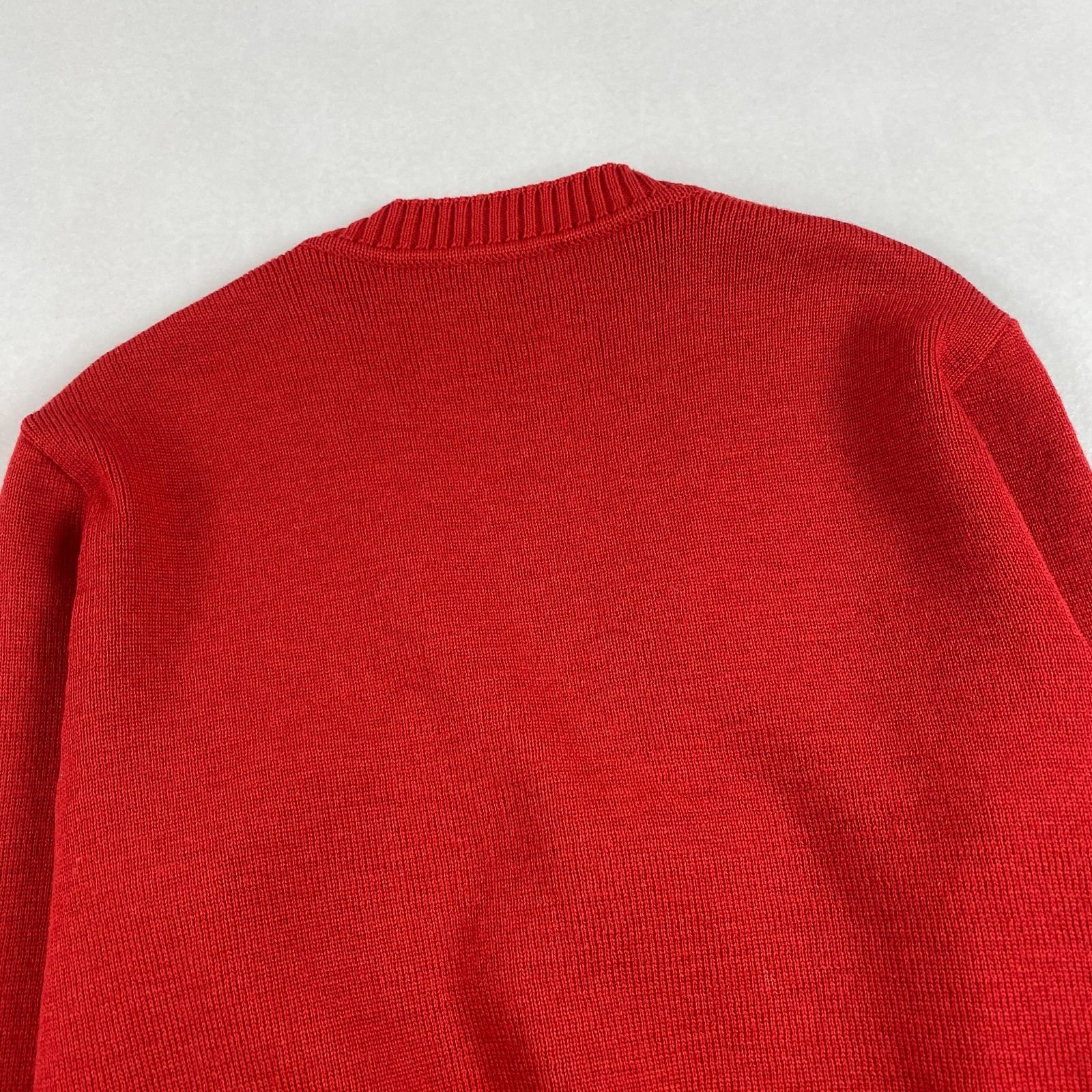 CELINE カーディガン エンブレム ワッペン ニット 金釦 赤 セリーヌ