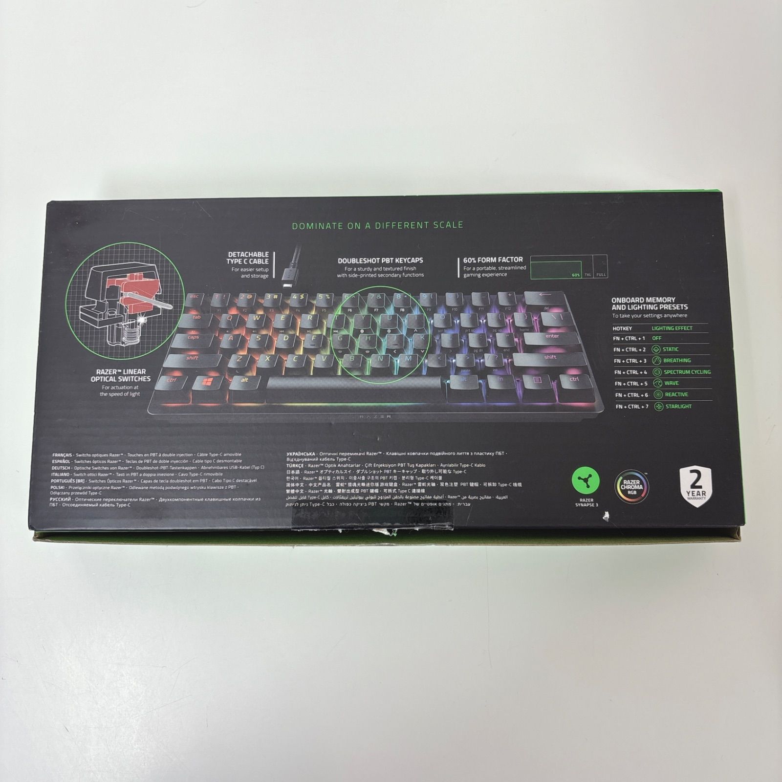 I 483 RAZER ゲーミングキーボード Huntsman Mini JP - Linear Optical Switch ブラック クリーニング済