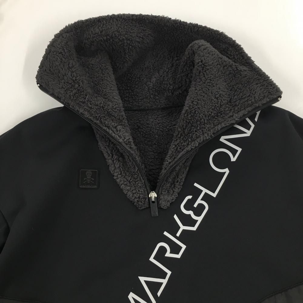 美品】マークアンドロナ ブルゾン 黒 ネックボア 一部中綿 ハーフ