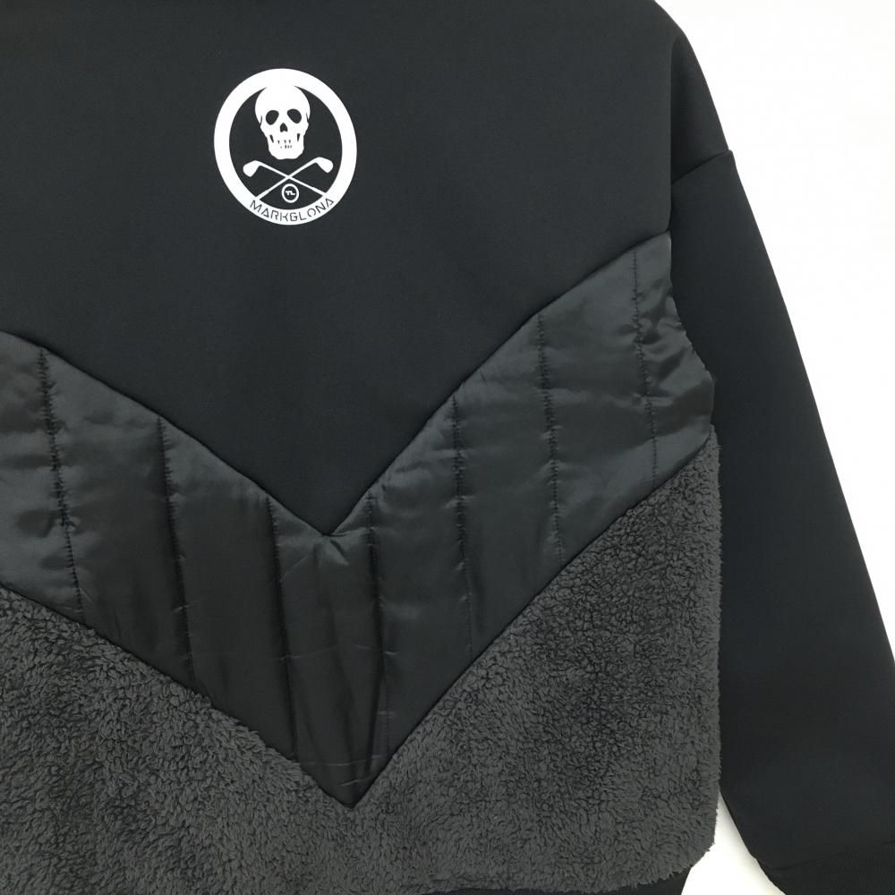 美品】マークアンドロナ ブルゾン 黒 ネックボア 一部中綿 ハーフ