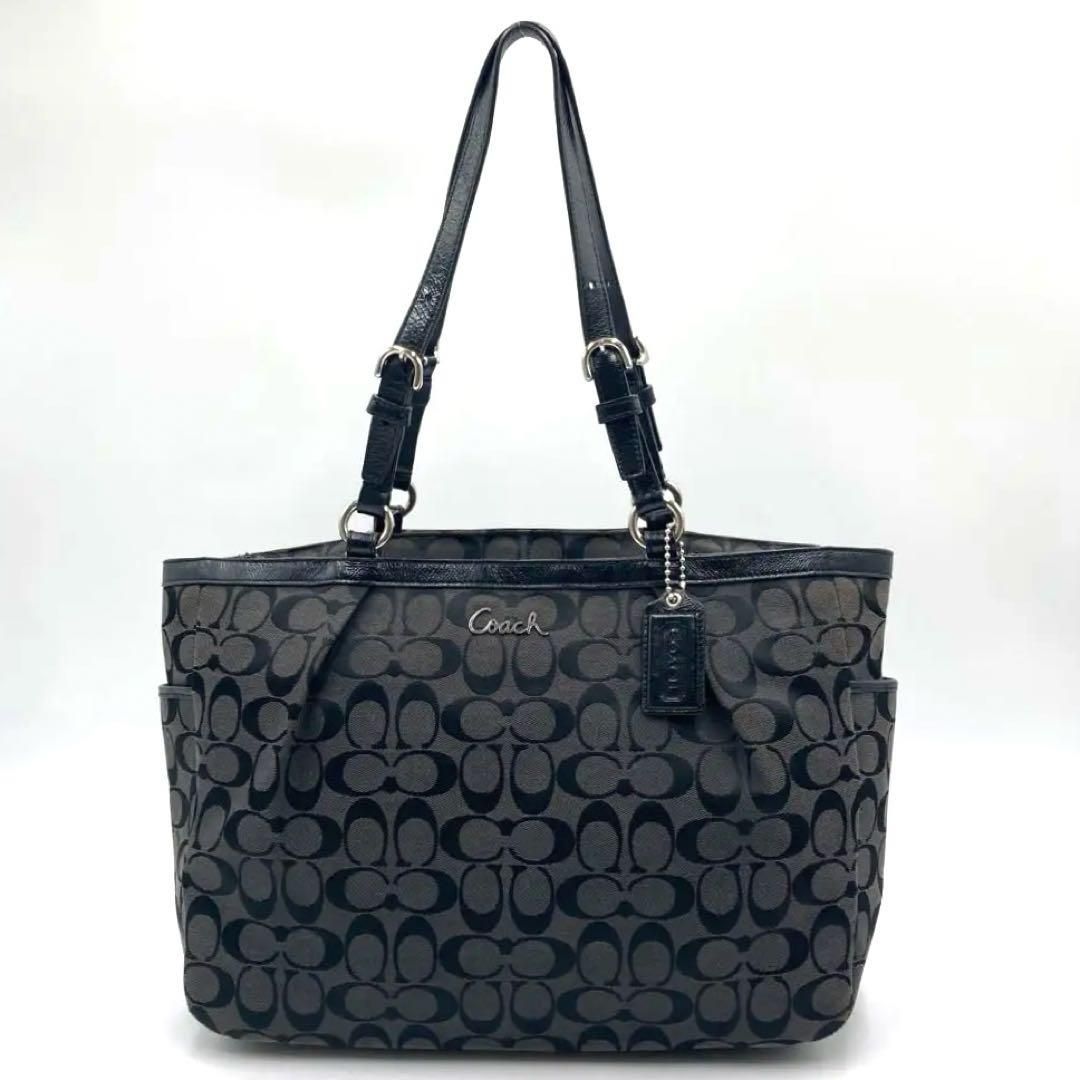 COACH コーチ トートバッグ シグネチャー キャンバス ブラック A4収納