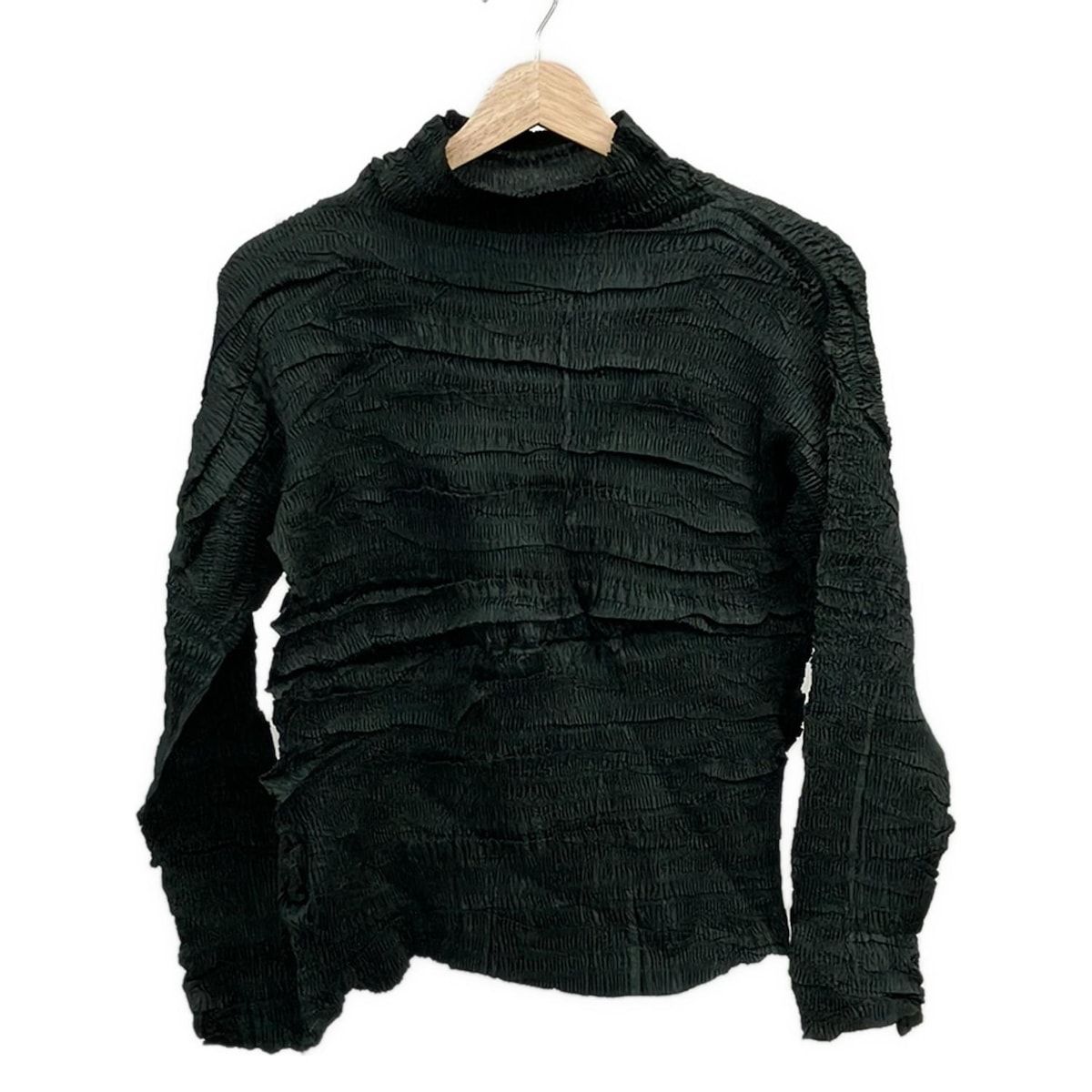 ISSEYMIYAKE イッセイミヤケ 長袖カットソー サイズL レディース カーキ タートルネック