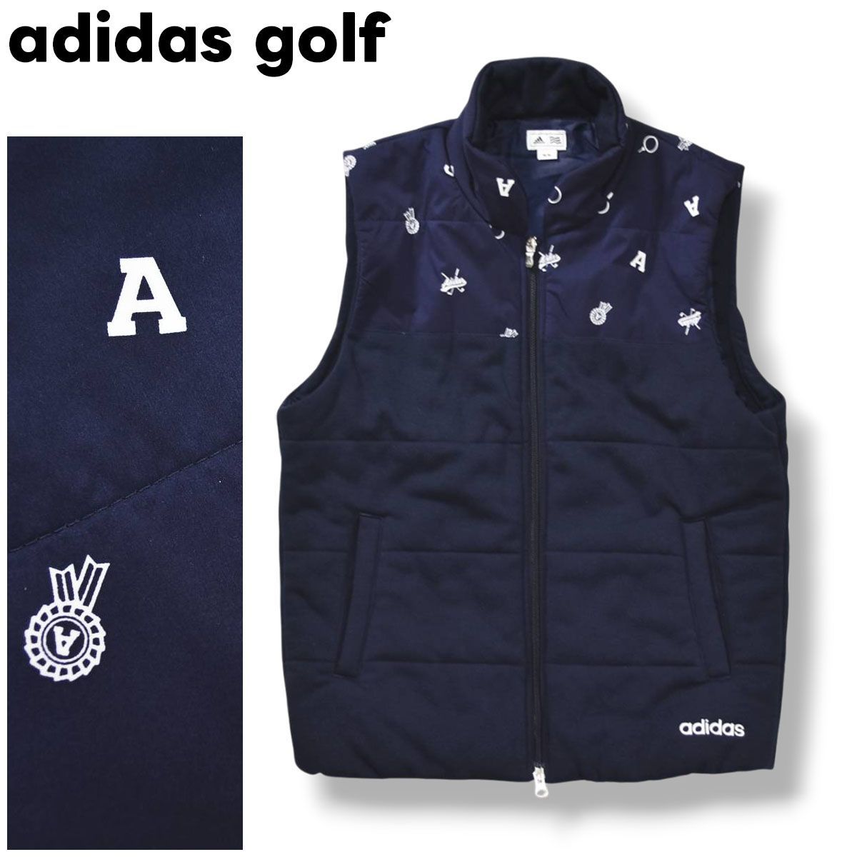 美品】 アディダス ゴルフ adidas golf 中綿 キルティング ベスト