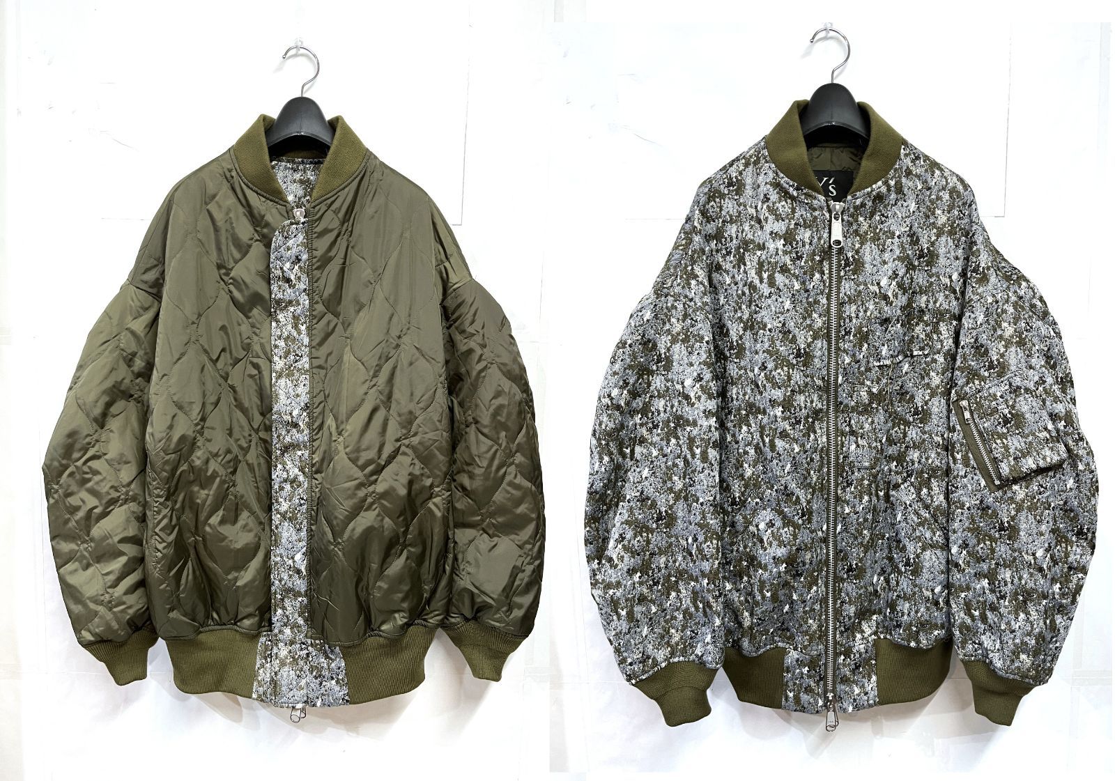 Yohji Yamamoto Y s ヨウジヤマモト ワイズ ビッグシルエット ジャガード MA 1 ボンバージャケット