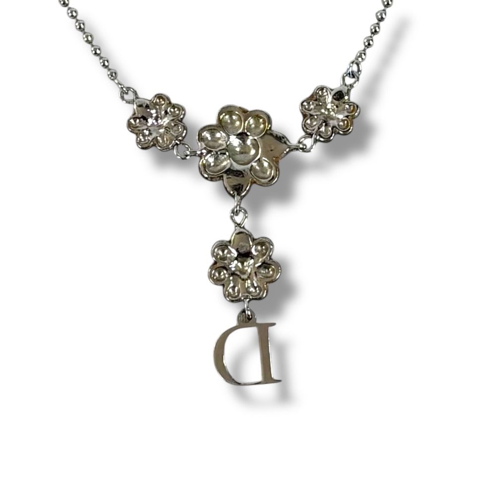 Christian Dior クリスチャンディオール ネックレス フラワー Dロゴ