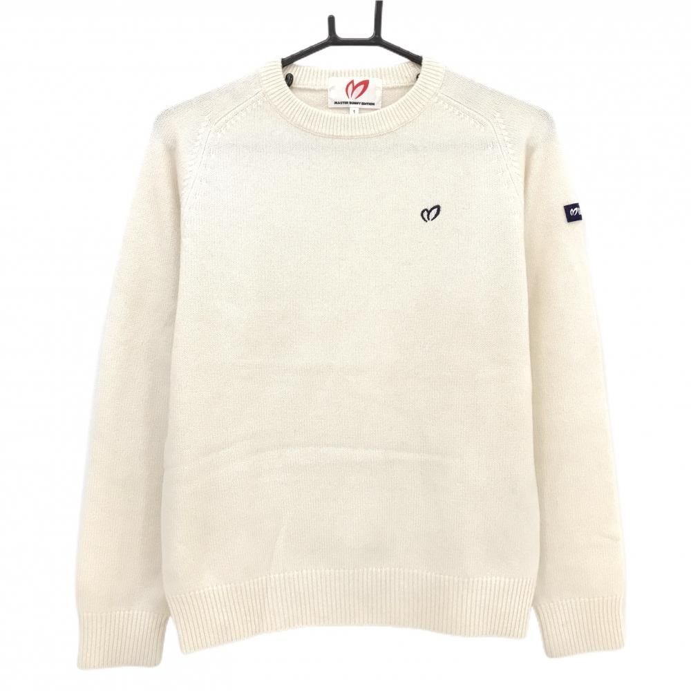 大きいサイズ6✨マスターバニーエディション ウールニット ゴルフ アイボリー マスターバニー セーター アイボリー ロゴネイビー ウール混 カシミヤ