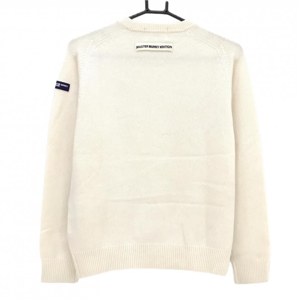 大きいサイズ6✨マスターバニーエディション ウールニット ゴルフ アイボリー マスターバニー セーター アイボリー ロゴネイビー ウール混 カシミヤ