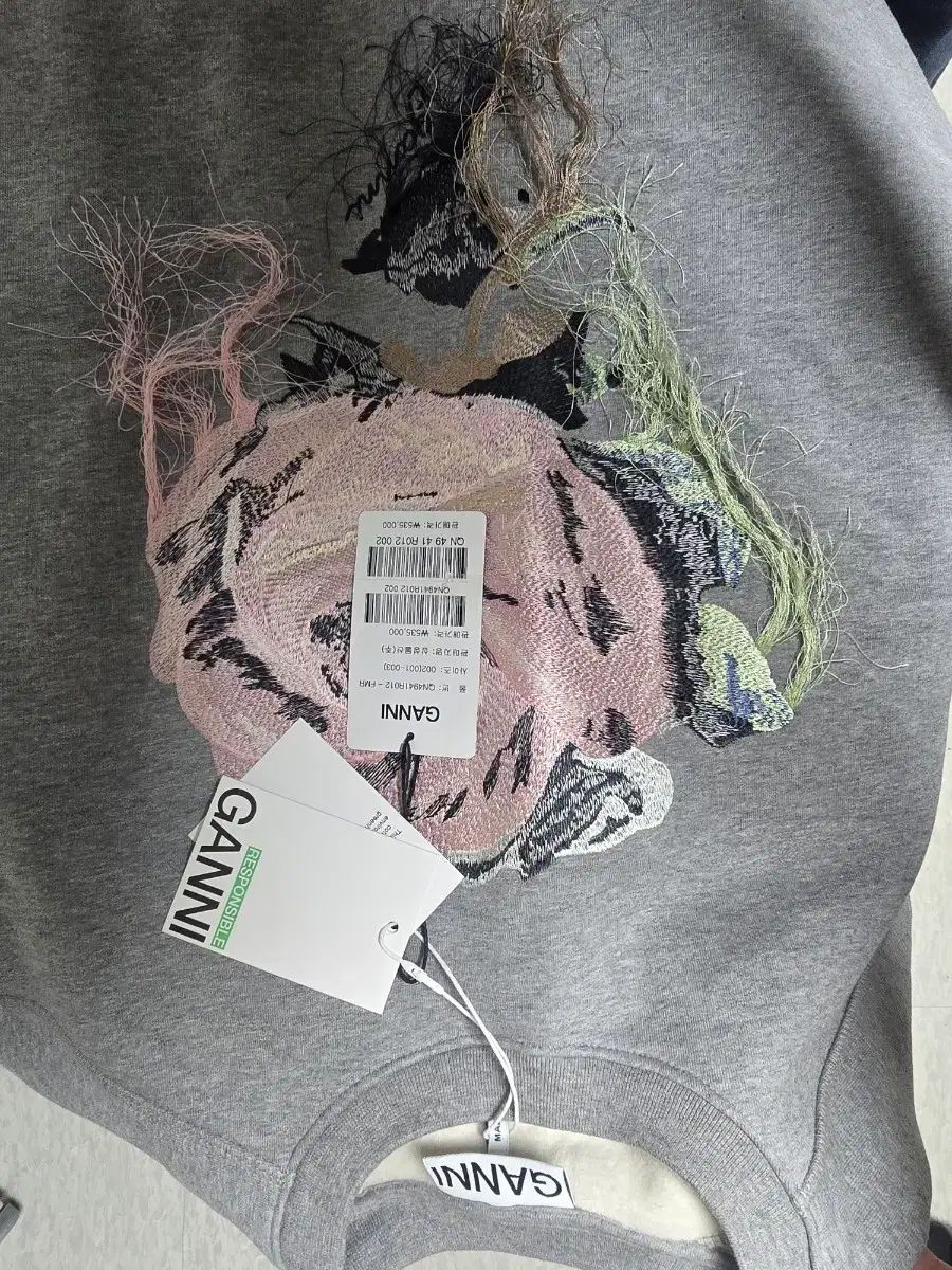 ガニー Ganni グレー 花 刺繍 起毛 スウェット 新品 - メルカリ