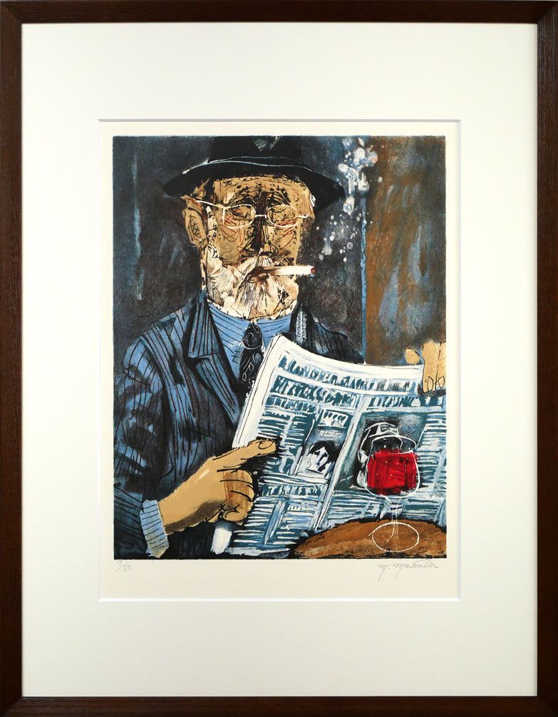 増田 誠 ムッシュ リトグラフ サイン入 一線美術会会員 サロン ドートンヌ会員 釧路が育んだ世界の画家 小竹美術