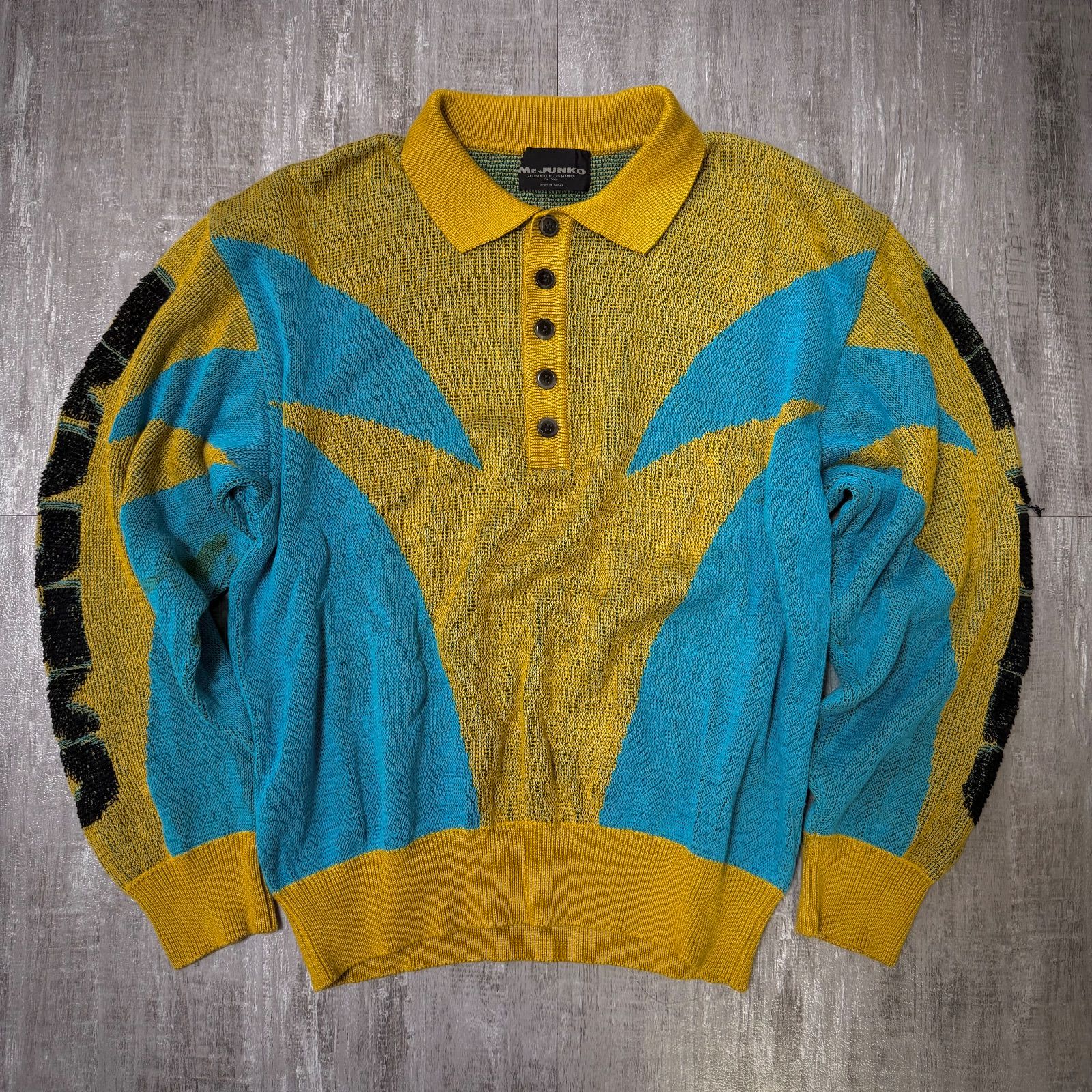 美品 90's Vintage Mr.JUNKO 総柄デザインニット メンズM 90s -Mr.JUNKO- デザインセーター - メルカリ
