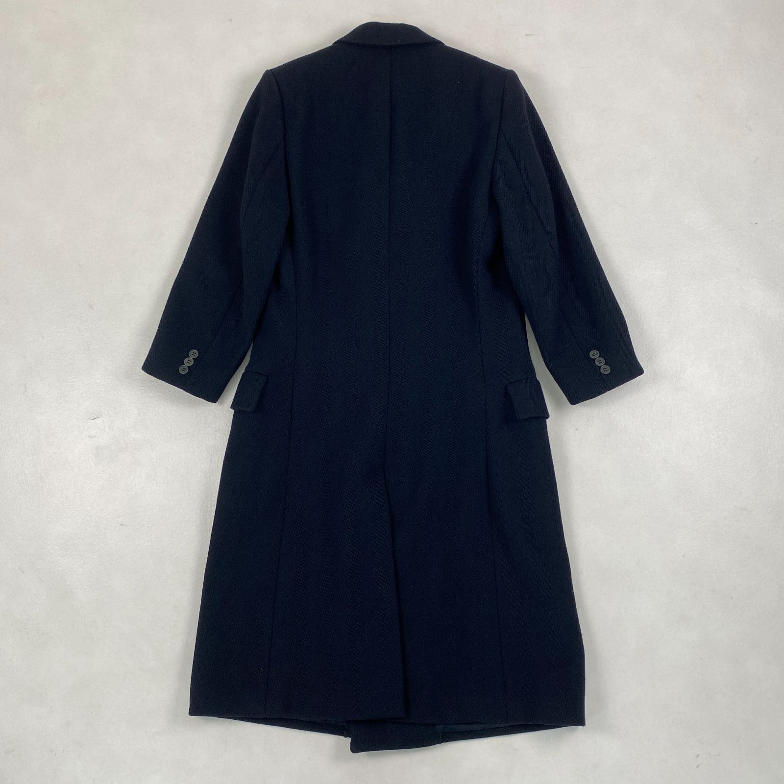 Giorgio Armani チェスターコート ヘリンボーン ストライプ ブラック