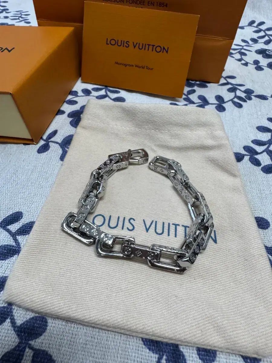 ルイ ヴィトン モノグラム チェーン シルバー ブレスレット L