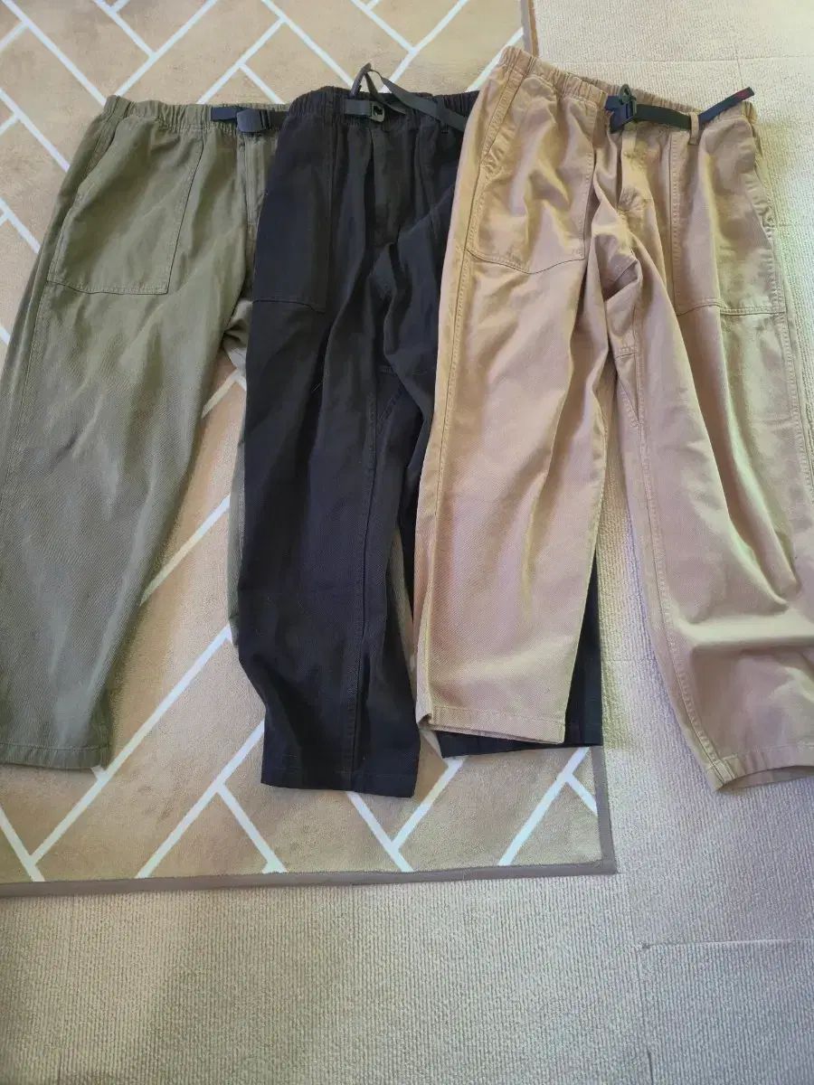 グラミチ ルーズテーパード L オリーブ ベージュ ブラック