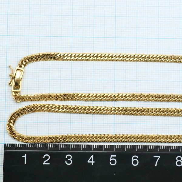 K18YG ネックレス necklace 約50cm 喜平 キヘイ 6面 ダブル 総重量約