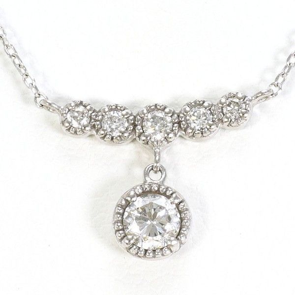 PT900 PT850 ネックレス necklace ダイヤ 0.20 総重量約1.5g 約41cm