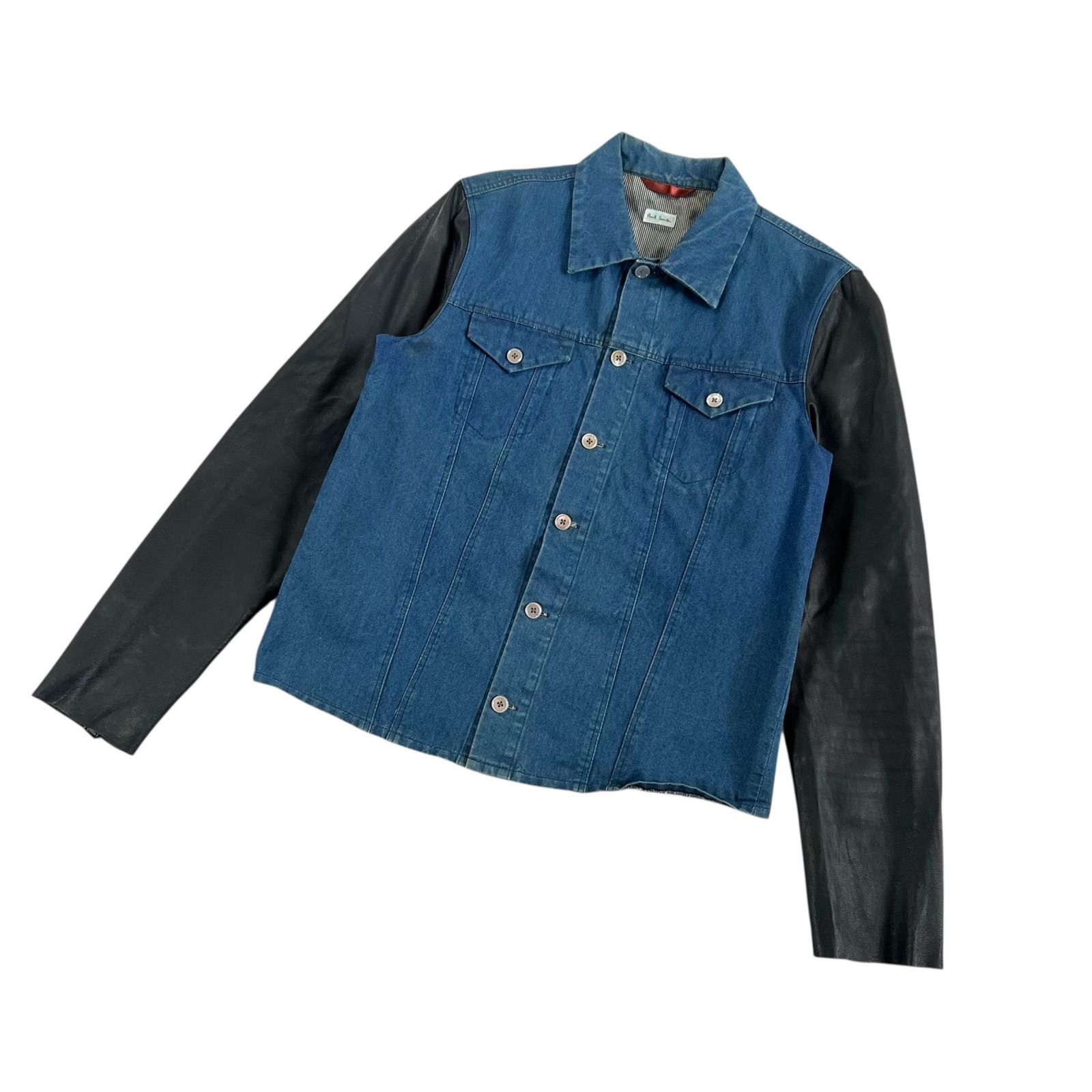 Paul Smith / ポールスミス デニム×レザー ドッキングシャツ 
