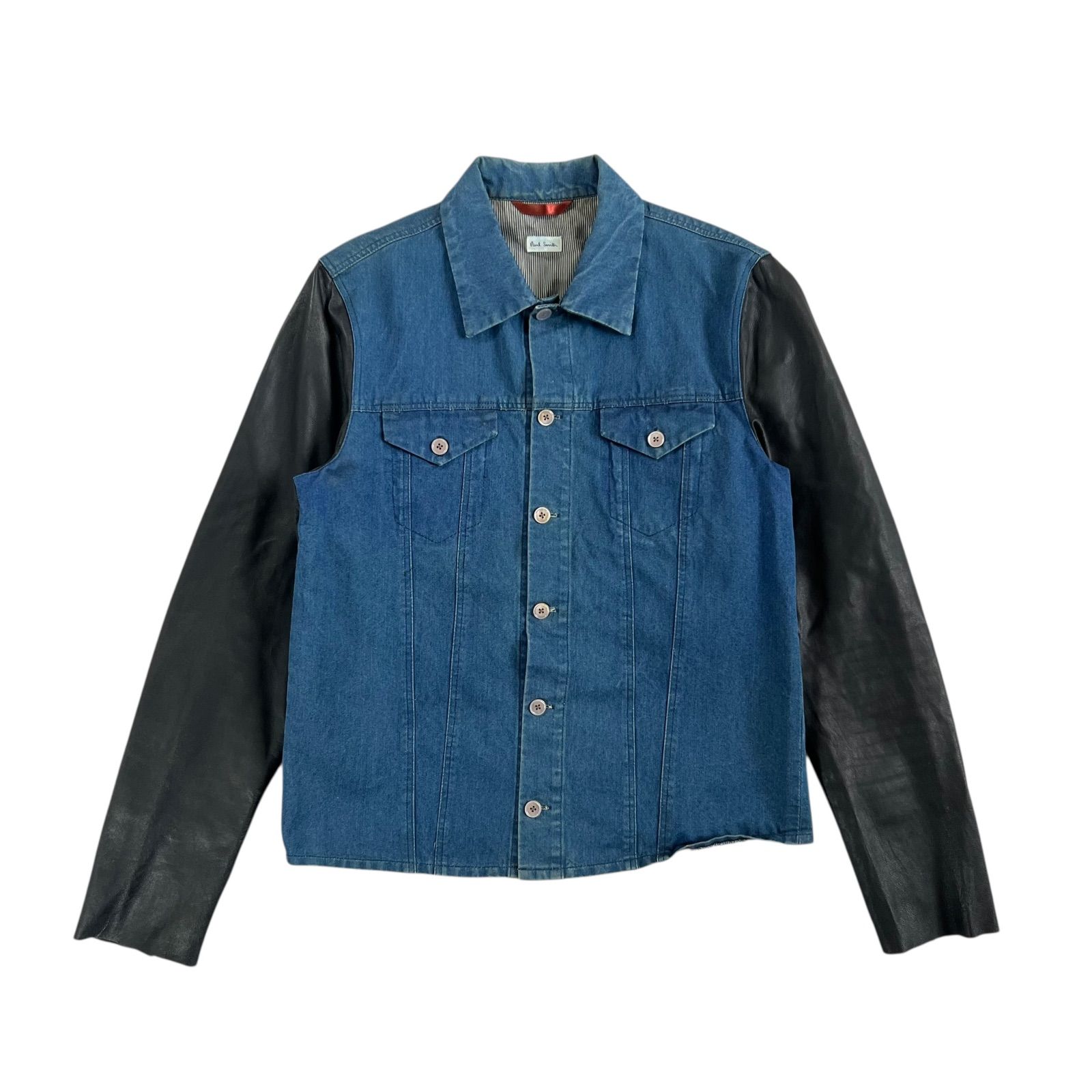 Paul Smith / ポールスミス デニム×レザー ドッキングシャツ 