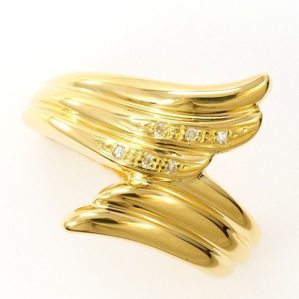 K 18 YG リング ring 指輪 12号 ダイヤ 0 02 総重量約3 6 g