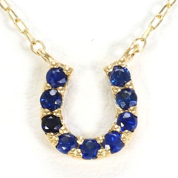 K 10 YG ネックレス necklace サファイア 総重量約0 7 g 約40 cm