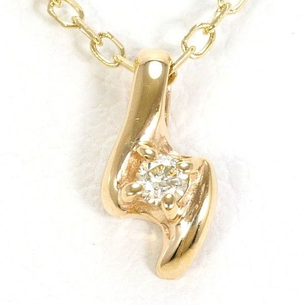 K 10 YG ネックレス necklace ダイヤ 0 02 総重量約0 7 g 約40 cm