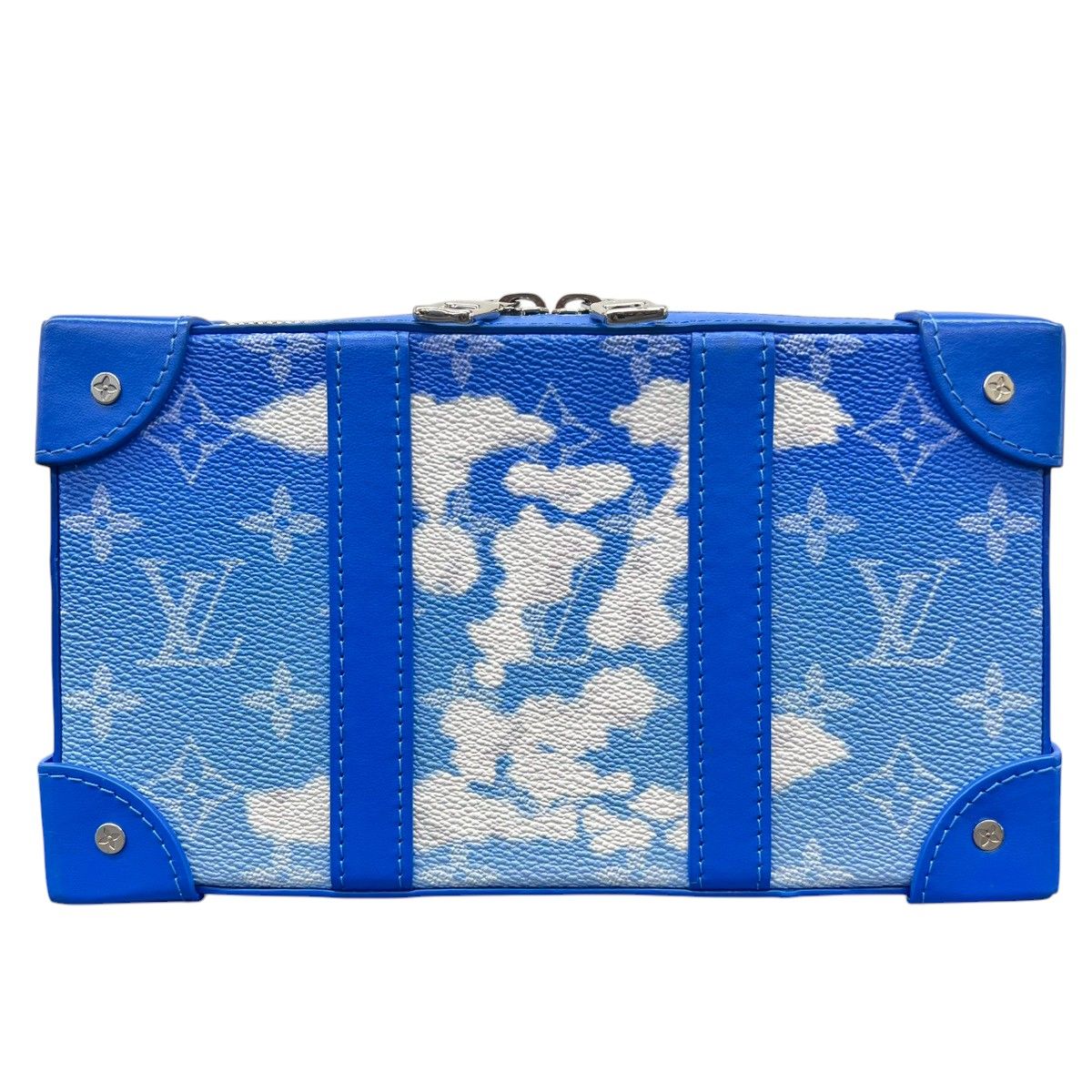 LOUIS VUITTON ルイヴィトン 20 AW ソフトトランク ウォレット モノグラム クラウズ ショルダーバッグ M 45432 RFID 済 PVC レザー ブルー ホワイト クロスボディ ショルダーウォレット ヴィトン Aランク 鑑定済