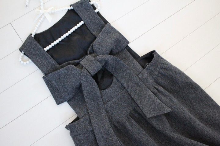 SET】パフスリーブランダムパールニット 黒+バックリボンボックス