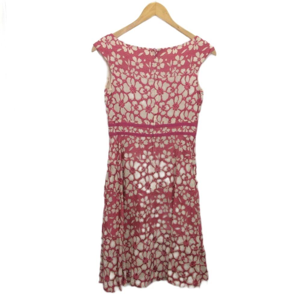 TOCCA 刺繍　花柄 ノースリーブワンピース サイズ0 トッカ TOCCA ノースリーブワンピース ドレス ひざ丈 刺繍 花柄 ピンク