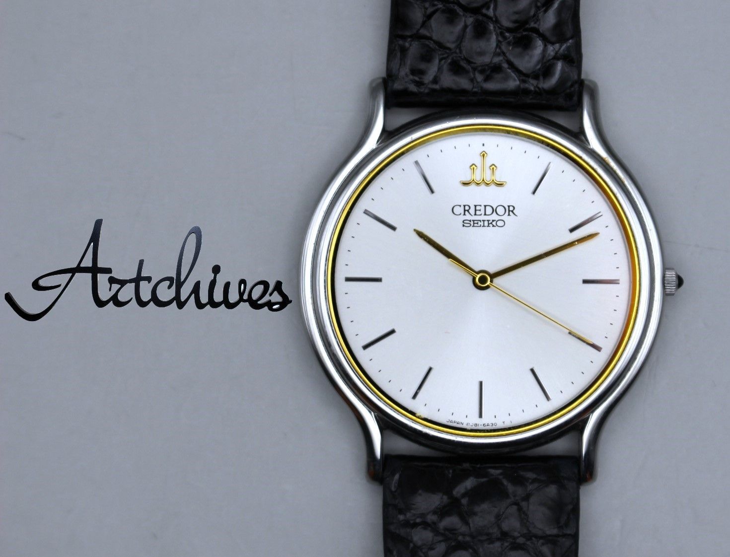 VRW-1468 時計 SEIKO セイコー 8 J 81-6 A 30 クレドール SL文字盤 メンズ クォーツ 腕時計 稼働品