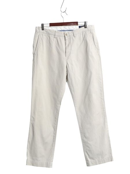 【お得なクーポン配布中!】 ポロ ラルフローレン コットン チノ パンツ 実寸 34 30 / 古着 スラックス チノパン ストレート ノータック アーミー タイプ ワンポイント