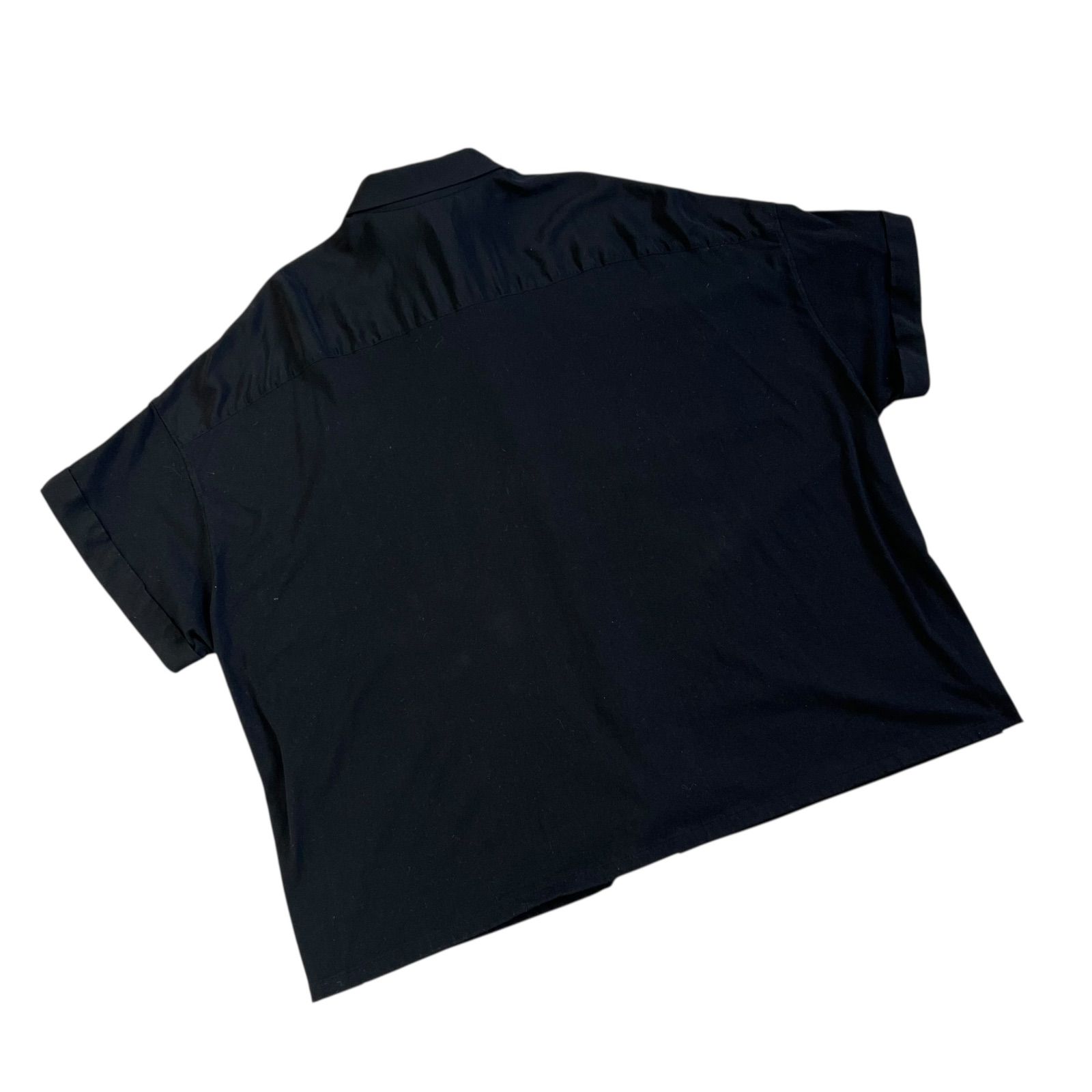 【美品】Ground Y フロントデザインシャツ 黒 サイズ3 Ground Y/ グラウンドワイ ヨウジヤマモト ドルマンビックシャツ