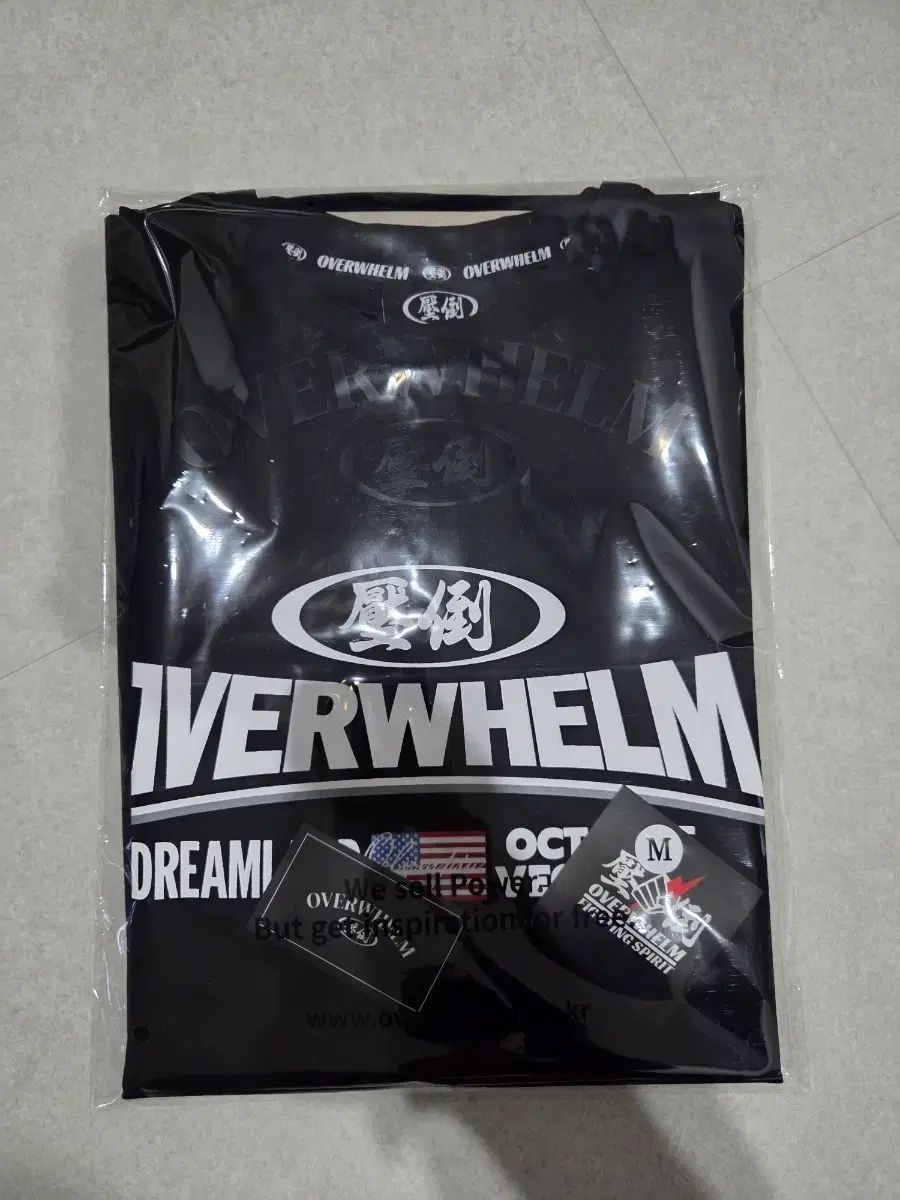 圧倒 OVERWHELM オーバウェルム ブラック 半袖 Tシャツ M