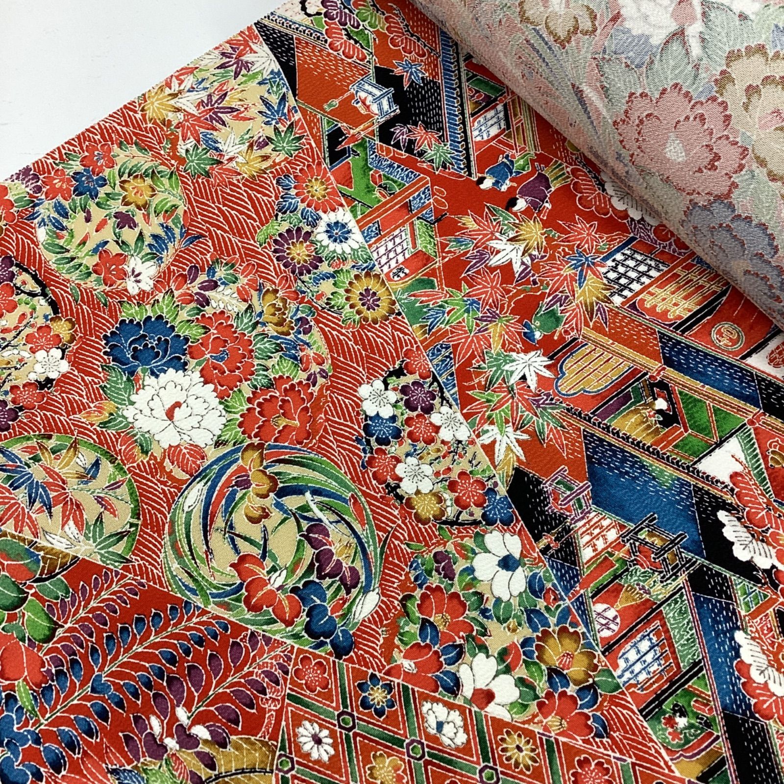 新品未使用 着物反物 加賀小紋 浜ちりめん 正絹R89 - メルカリ