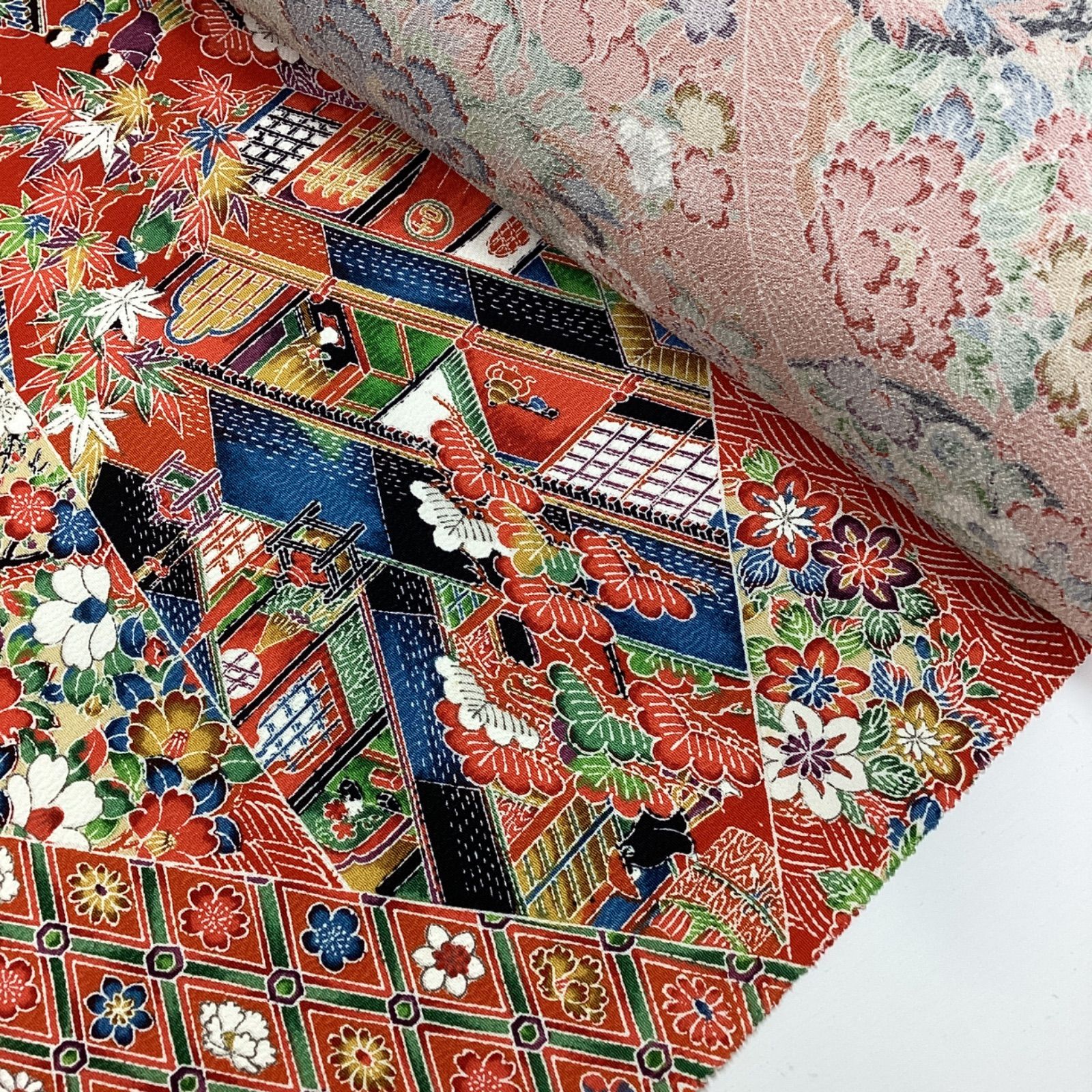 新品未使用 着物反物 加賀小紋 浜ちりめん 正絹R89 - メルカリ